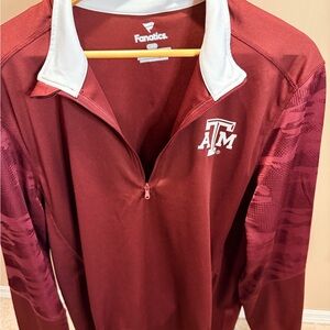 Texas A&M Aggies Quarter Zip Pullover Fanatics Men’s Large Maroon Performance